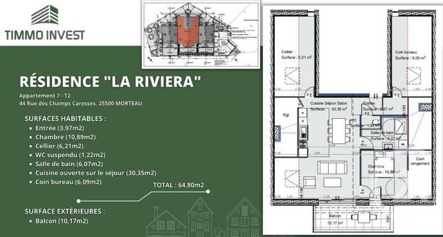 appartement à vendre - 2 pièces - 64.8 m2 - MORTEAU - 25 - FRANCHE-COMTE - Century 21 Pg Immobilier